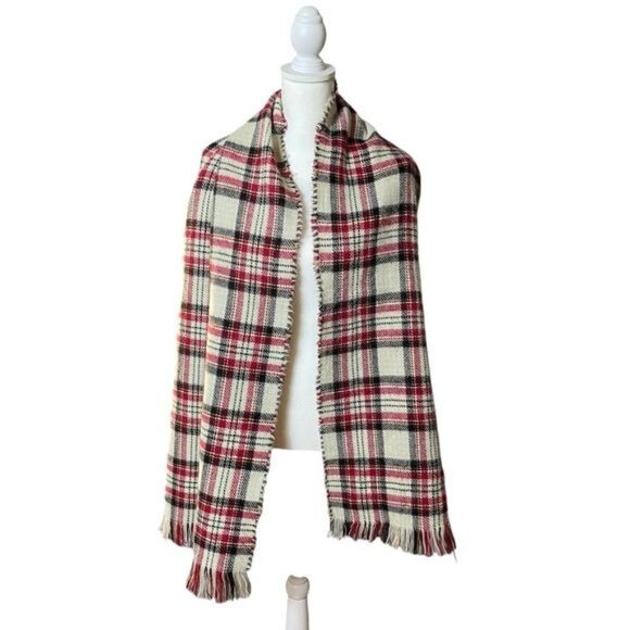 Soft & Cozy Reversible Knitted Scarf Plaid Houndstooth Academia - Picture 3 of 8